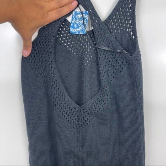 NEW Intimately Free People Black Crochet Knit Strappy Slip Dress Women's Small - Picture 8 of 11